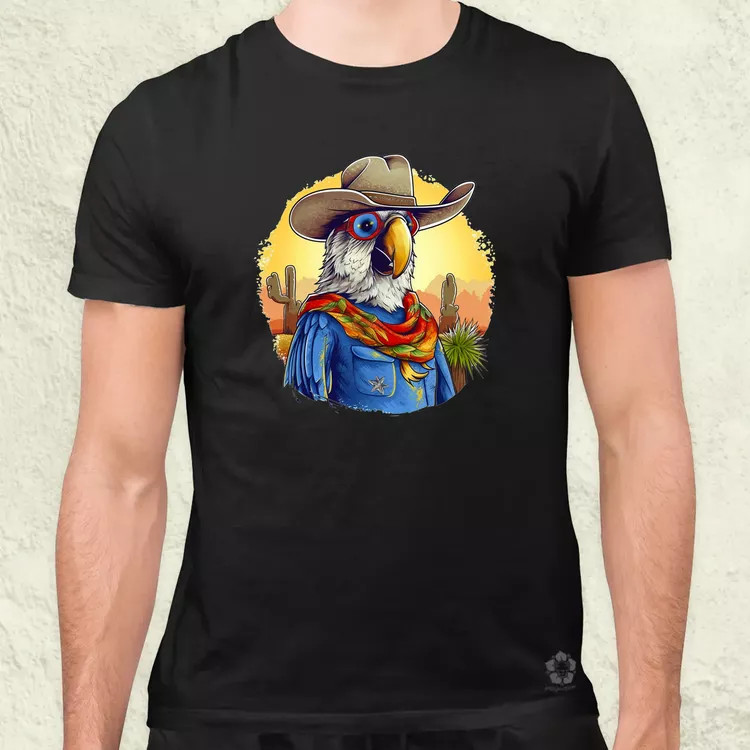 Cowboy papagáj v1 férfi póló