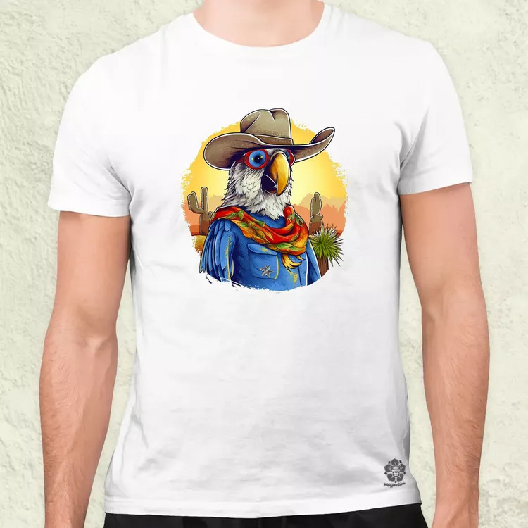 Cowboy papagáj v1 férfi póló