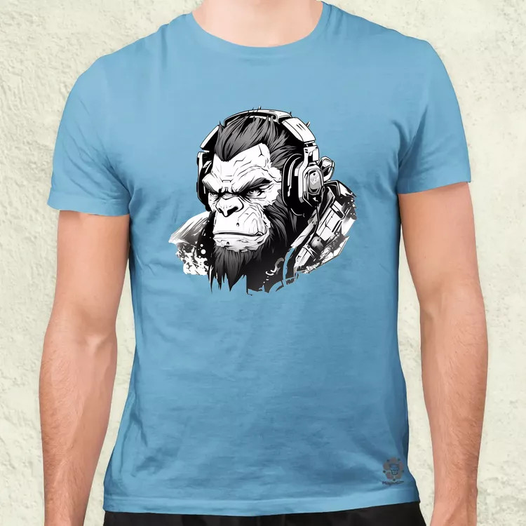 Cyberpunk gorilla v1 férfi póló