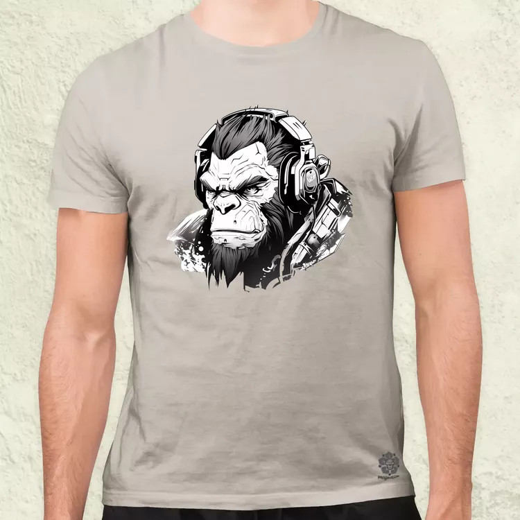 Cyberpunk gorilla v1 férfi póló