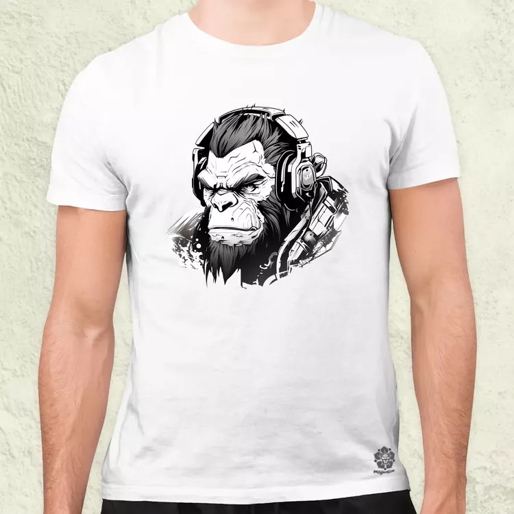 Cyberpunk gorilla v1 férfi póló