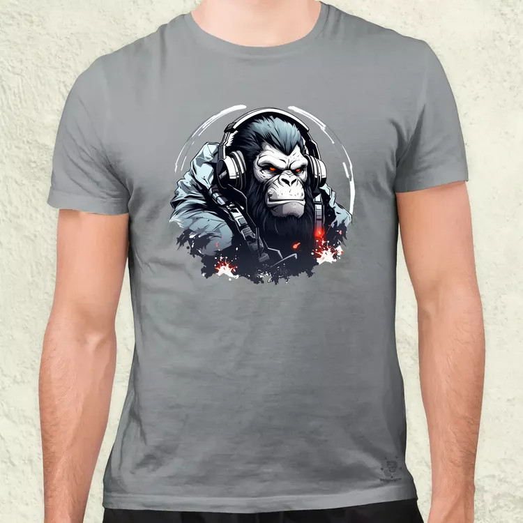 Cyberpunk gorilla v2 férfi póló