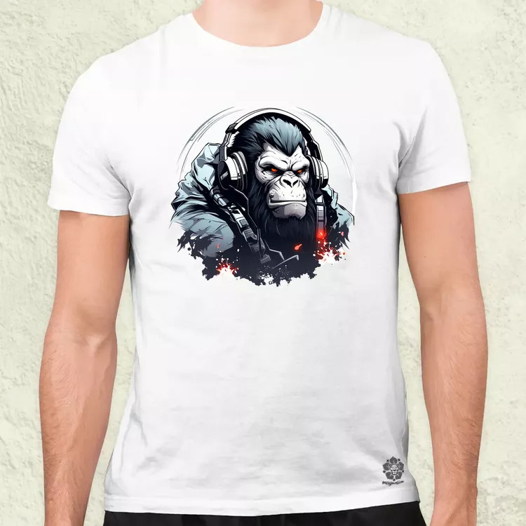 Cyberpunk gorilla v2 férfi póló
