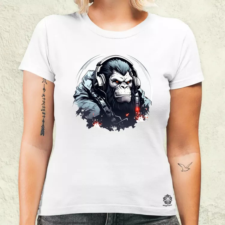 Cyberpunk gorilla v2 női póló