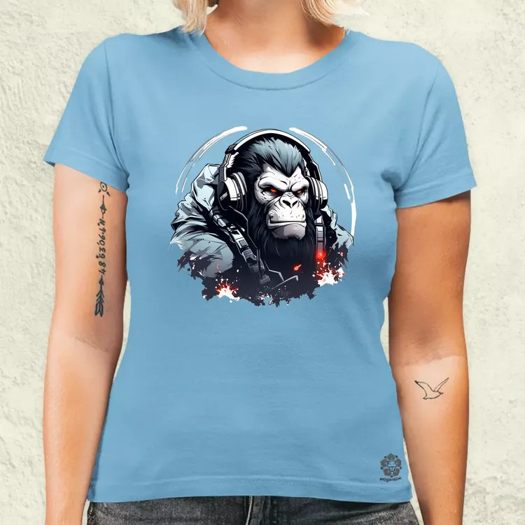 Cyberpunk gorilla v2 női póló