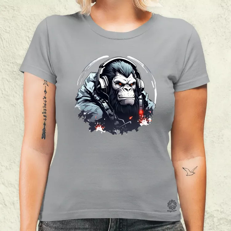 Cyberpunk gorilla v2 női póló