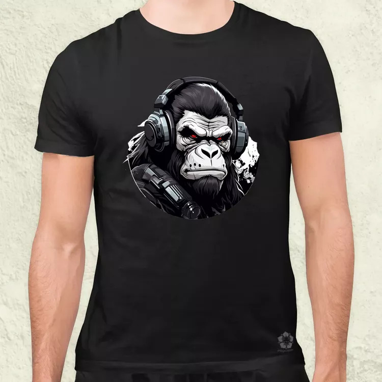 Cyberpunk gorilla v3 férfi póló