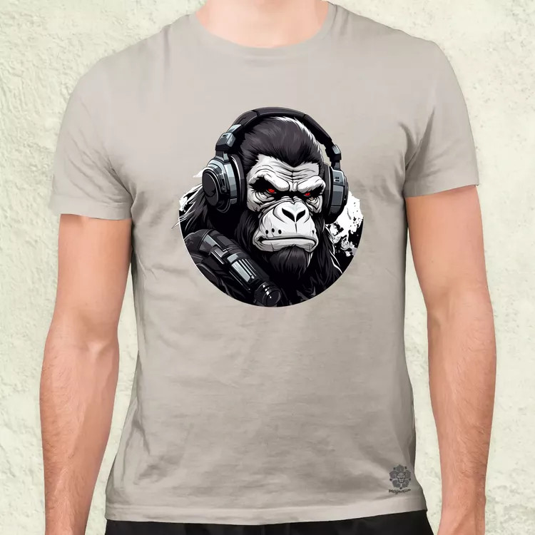 Cyberpunk gorilla v3 férfi póló