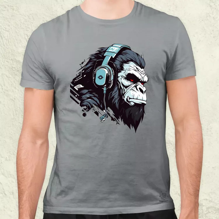 Cyberpunk gorilla v4 férfi póló