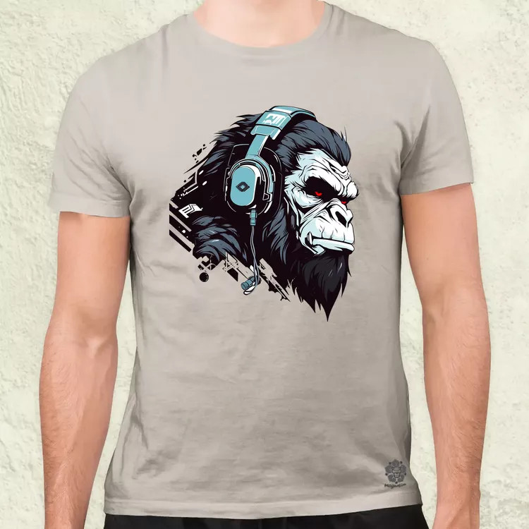 Cyberpunk gorilla v4 férfi póló