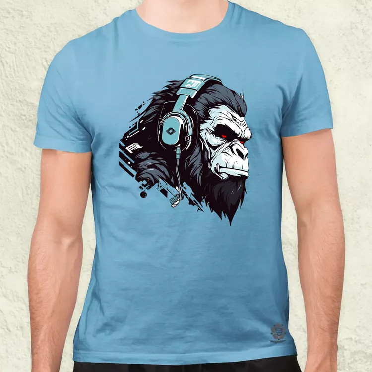 Cyberpunk gorilla v4 férfi póló