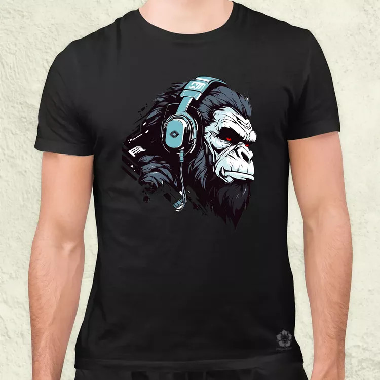 Cyberpunk gorilla v4 férfi póló