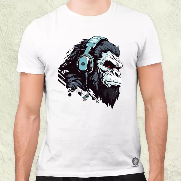 Cyberpunk gorilla v4 férfi póló