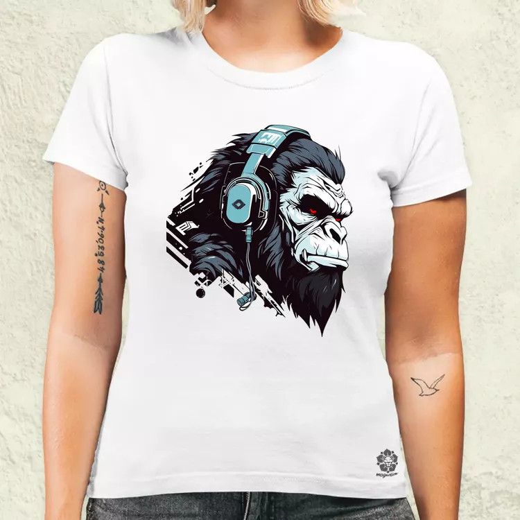 Cyberpunk gorilla v4 női póló