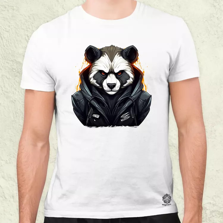 Cyberpunk panda v2 férfi póló