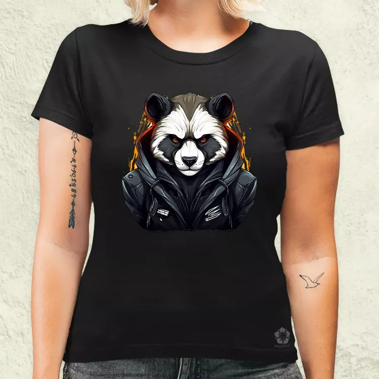 Cyberpunk panda v2 női póló