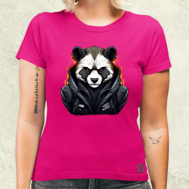 Cyberpunk panda v2 női póló