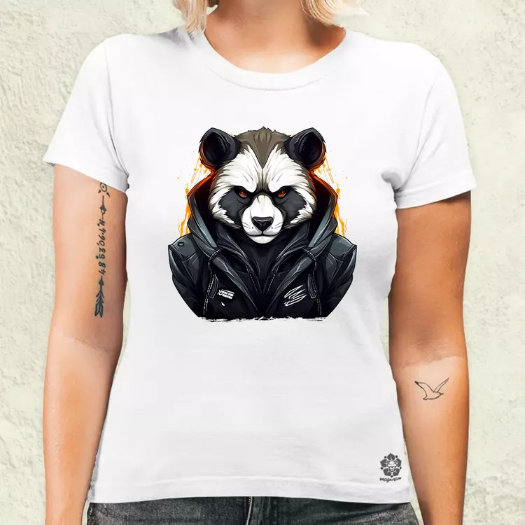 Cyberpunk panda v2 női póló
