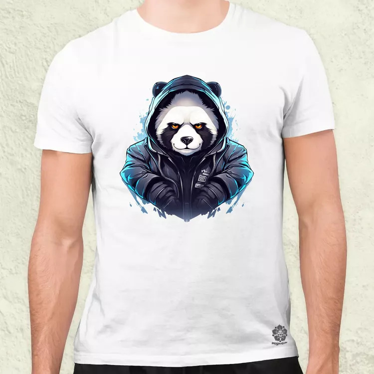 Cyberpunk panda v3 férfi póló