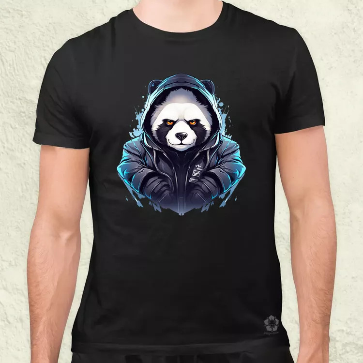 Cyberpunk panda v3 férfi póló