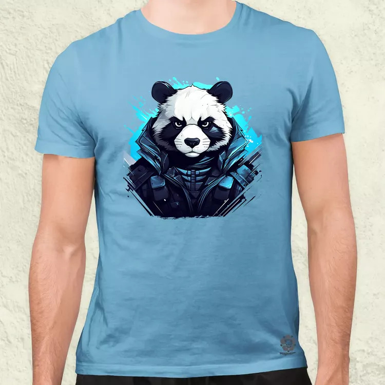 Cyberpunk panda v4 férfi póló