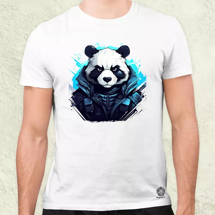 Cyberpunk panda v4 férfi póló