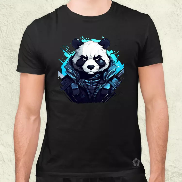 Cyberpunk panda v4 férfi póló