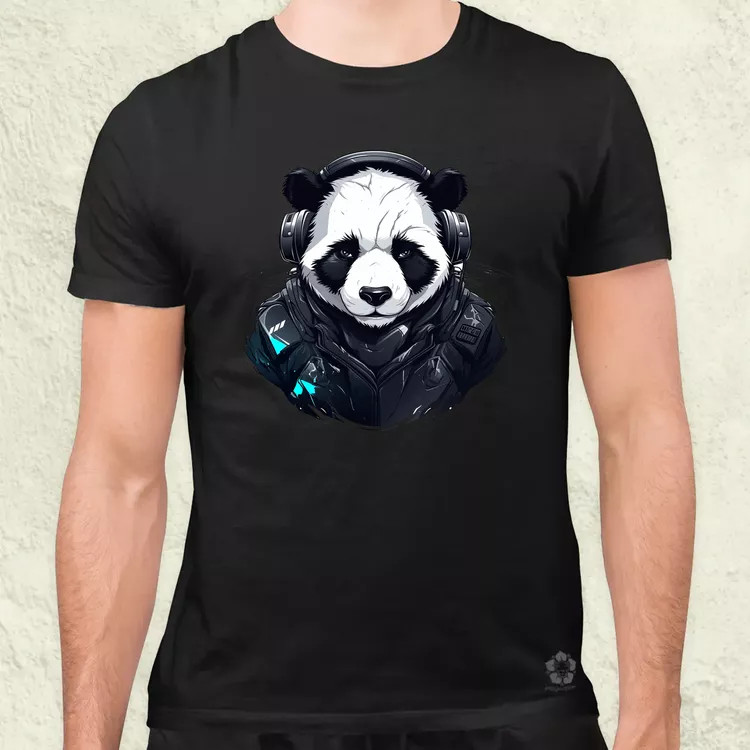 Cyberpunk panda v5 férfi póló