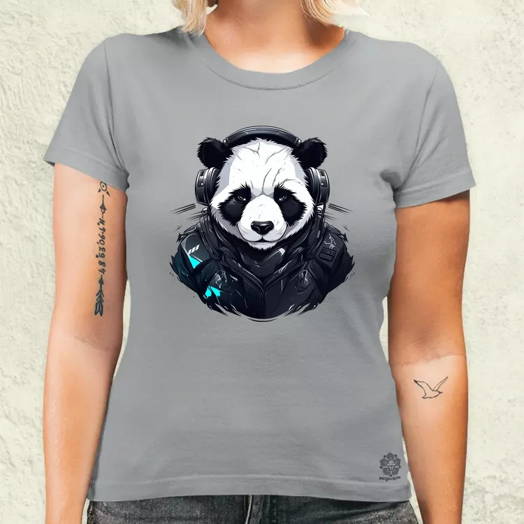 Cyberpunk panda v5 női póló