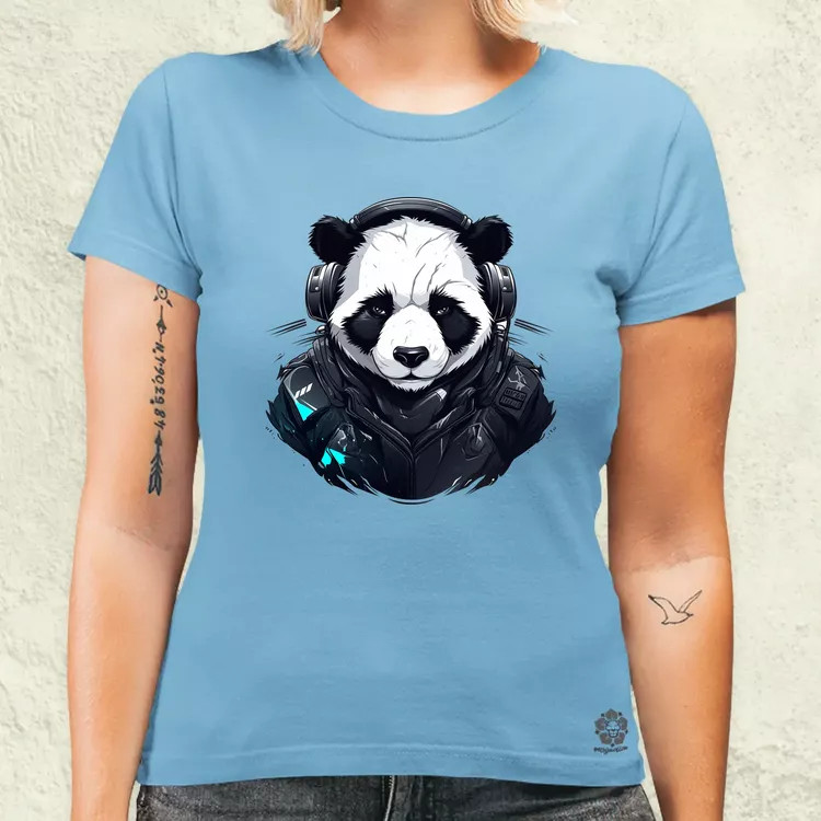 Cyberpunk panda v5 női póló