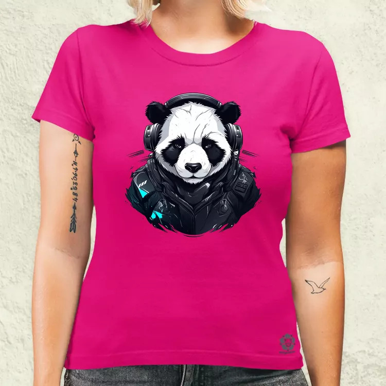 Cyberpunk panda v5 női póló