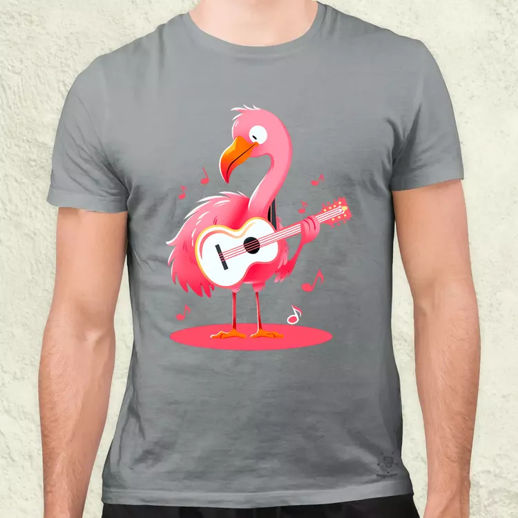 Flamingó gitározik v1 férfi póló