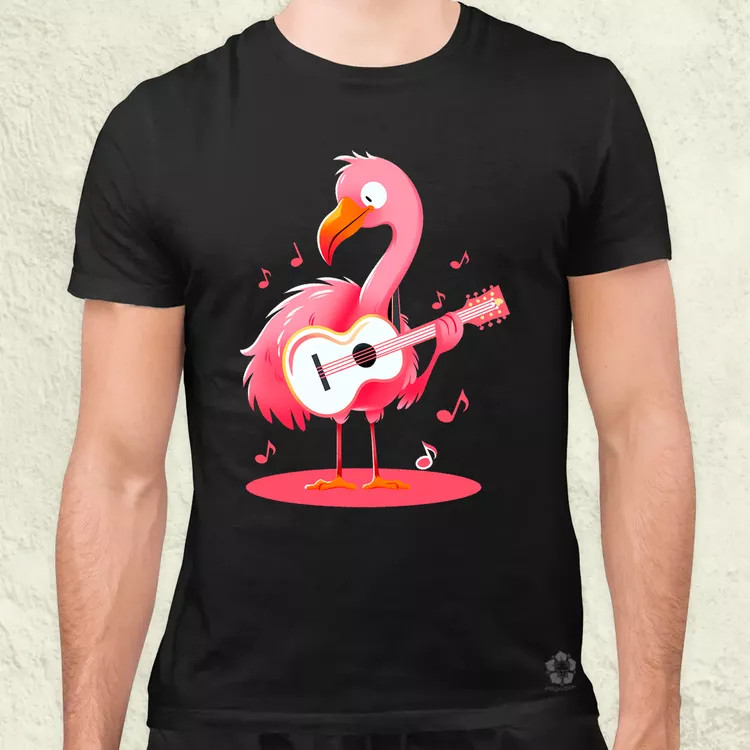 Flamingó gitározik v1 férfi póló
