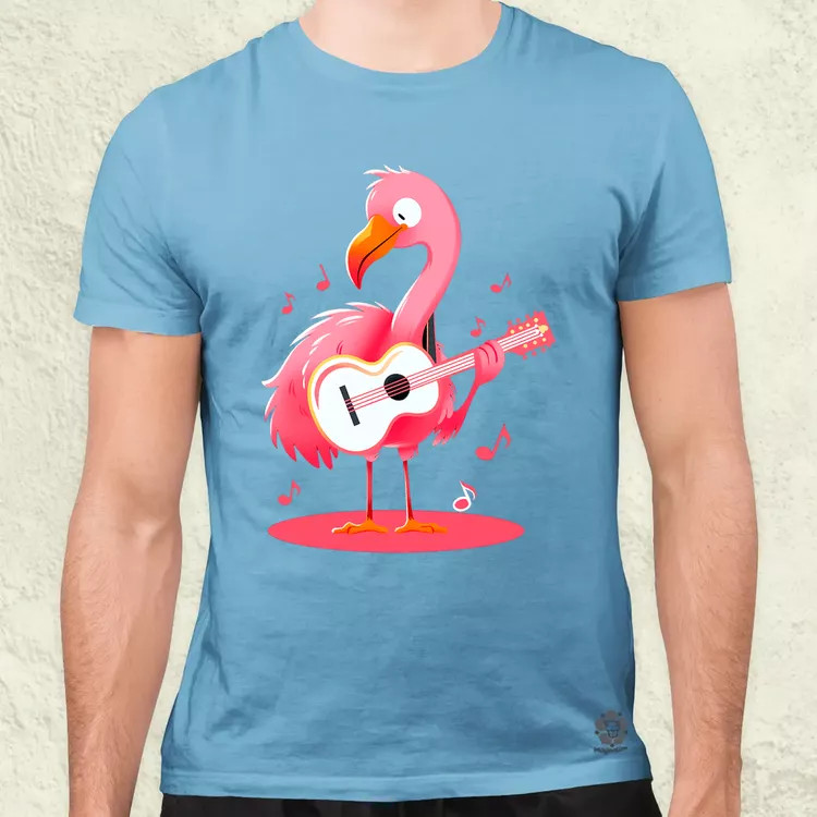 Flamingó gitározik v1 férfi póló
