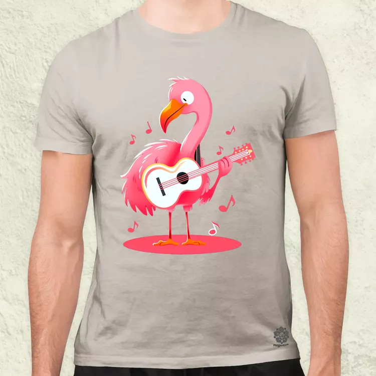 Flamingó gitározik v1 férfi póló