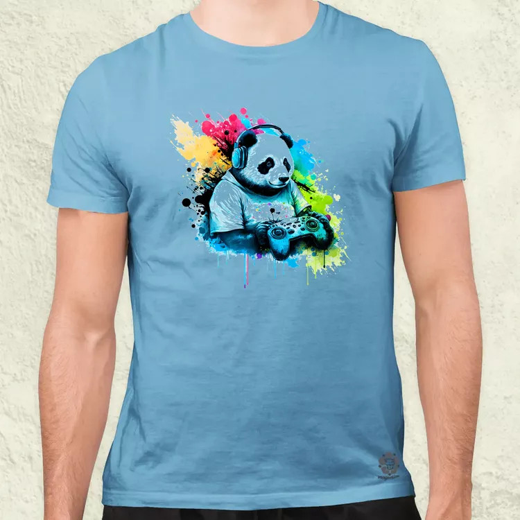 Gamer panda férfi póló
