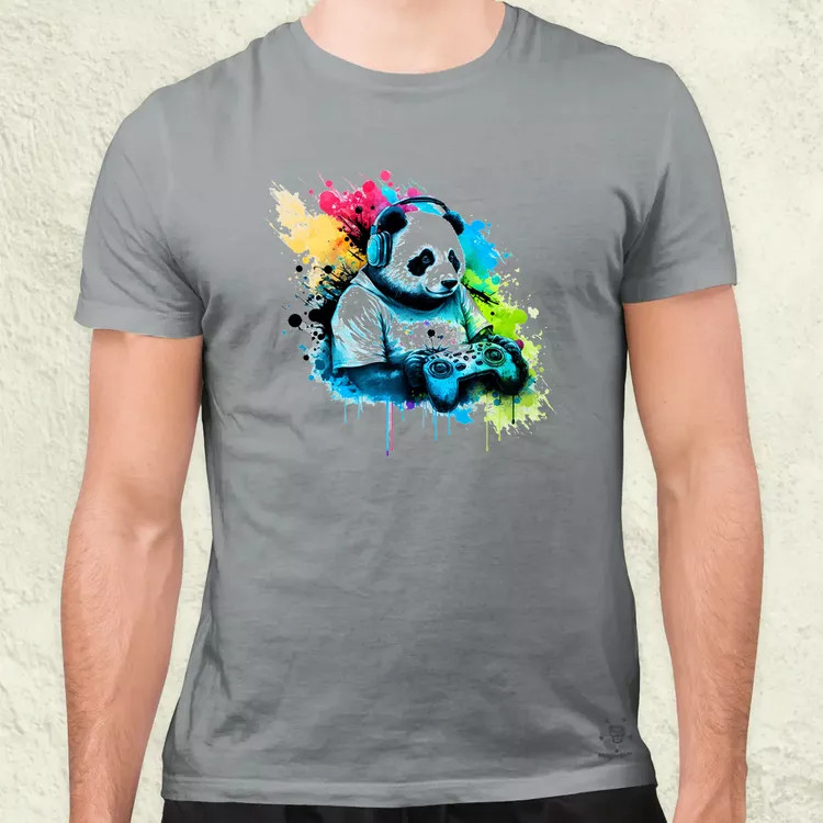 Gamer panda férfi póló
