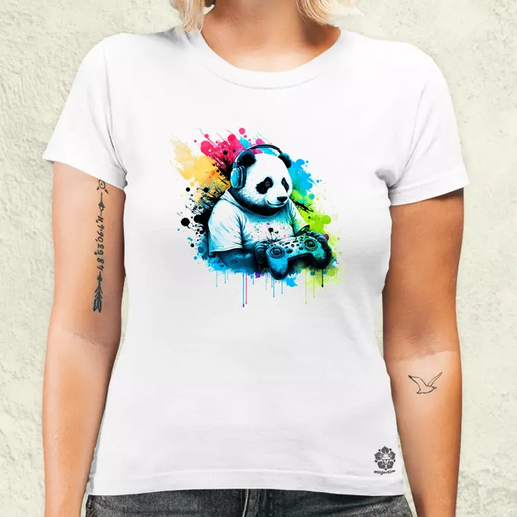Gamer panda női póló