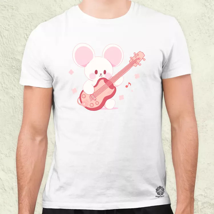 Gitáros egér v1 férfi póló