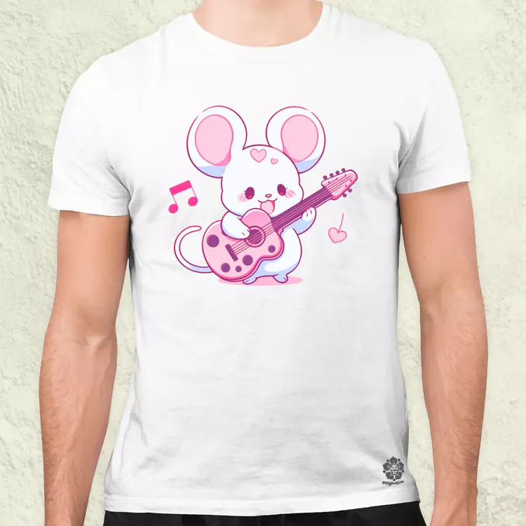 Gitáros egér v2 férfi póló