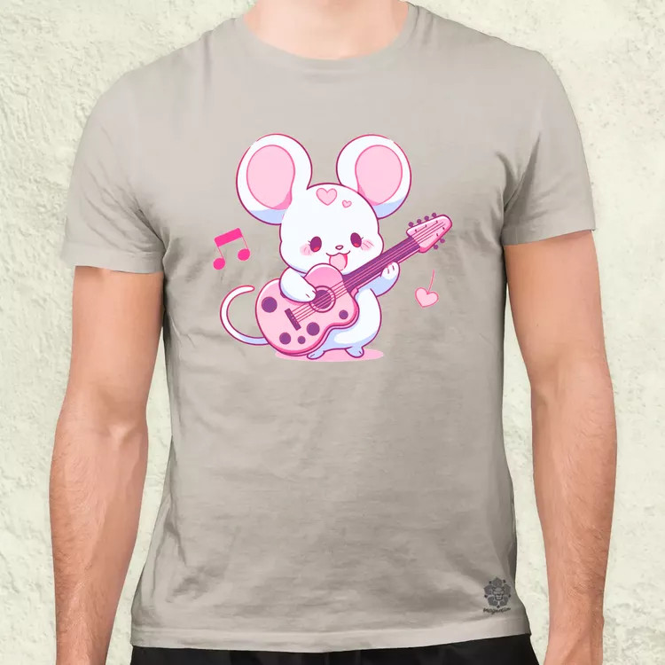 Gitáros egér v2 férfi póló