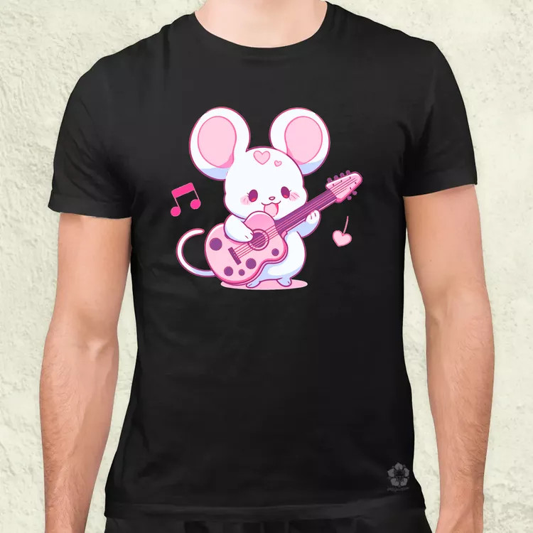 Gitáros egér v2 férfi póló