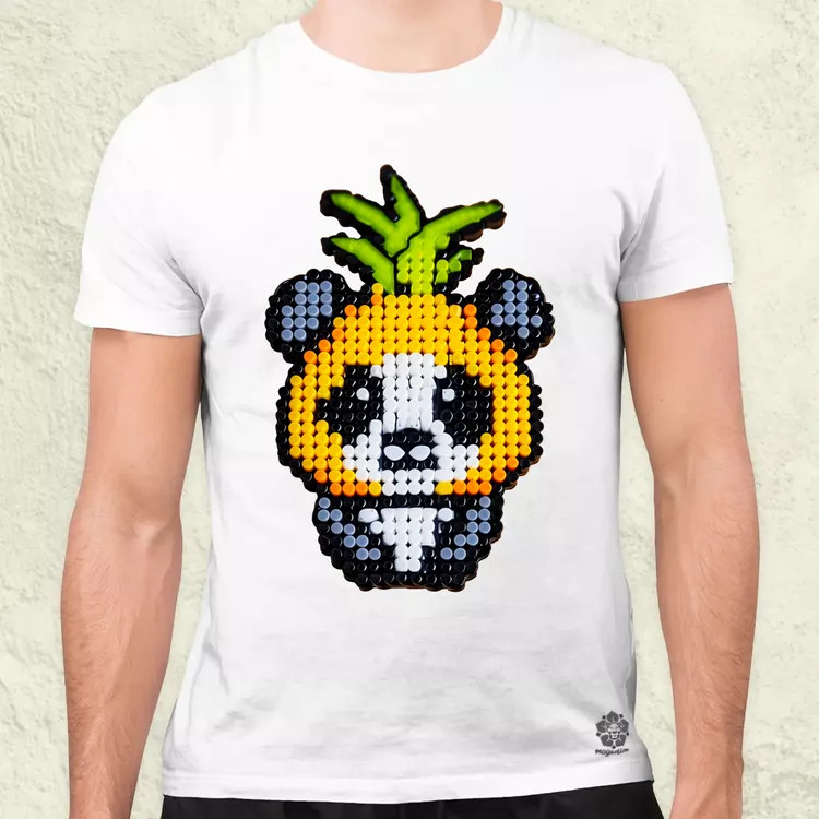 Gyöngy kawaii ananász panda v2 férfi póló