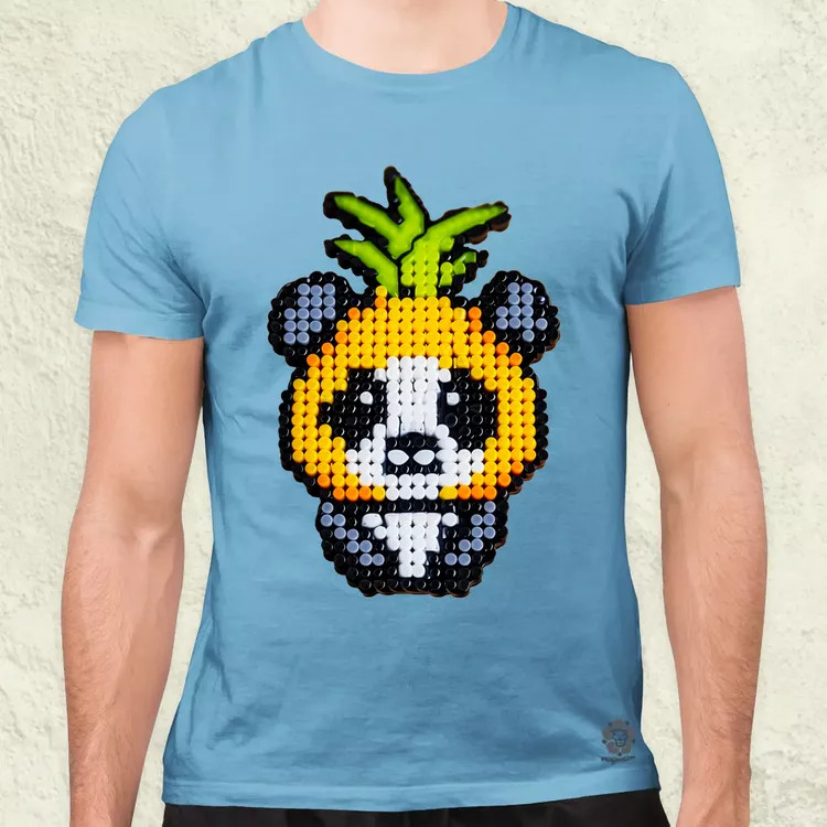 Gyöngy kawaii ananász panda v2 férfi póló