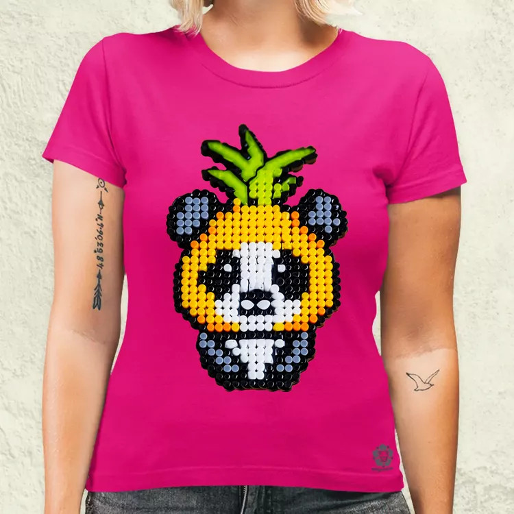 Gyöngy kawaii ananász panda v2 női póló