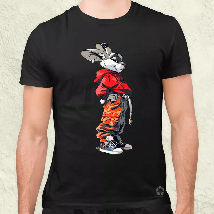 Hip Hop nyuszi v1 férfi póló