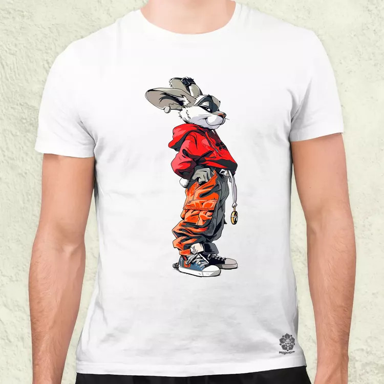 Hip Hop nyuszi v1 férfi póló