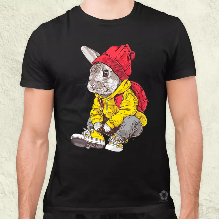 Hip Hop nyuszi v12 férfi póló