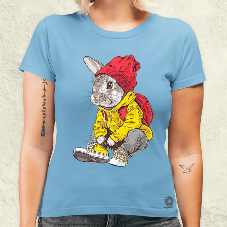 Hip Hop nyuszi v12 női póló