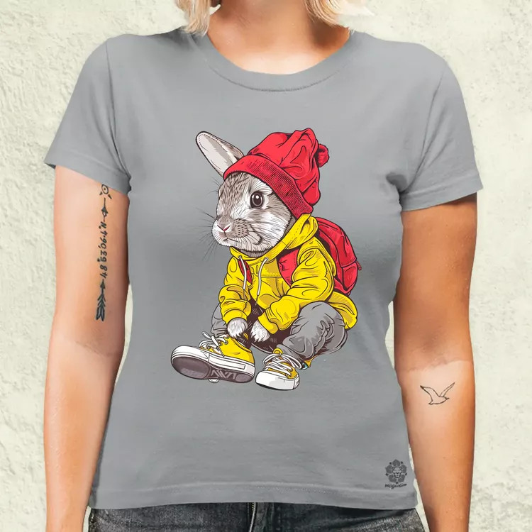 Hip Hop nyuszi v12 női póló